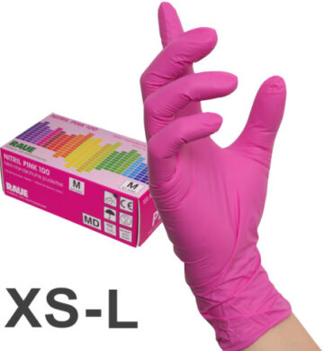 RAUE Nitril-Handschuhe PINK, 100 Stück S